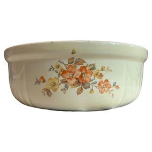 VTG Hall’s China Gaillardia Uranium Glaze Casserole Pottery Dish 30s 8” Radiance